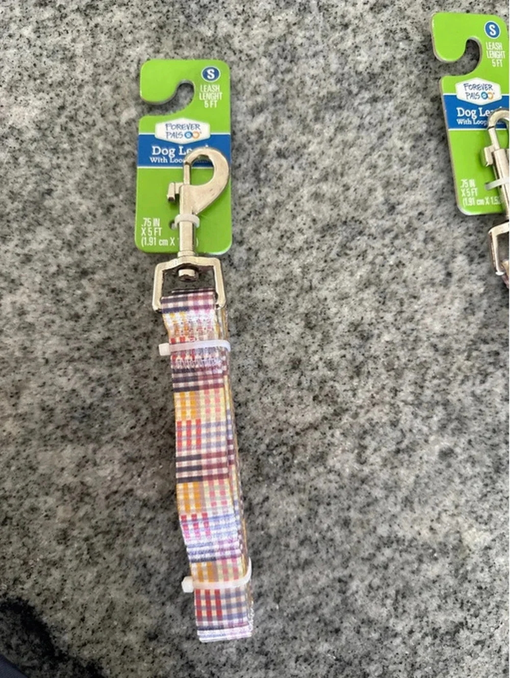 Forever Pets Small Dog Leash 5 Feet with Loop - Multicolor Plaid